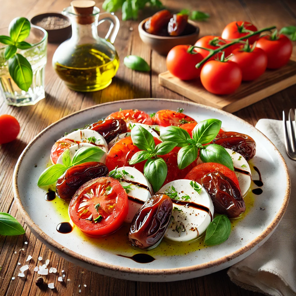 Caprese Salad with a Local Twist (Dates and Mozzarella)