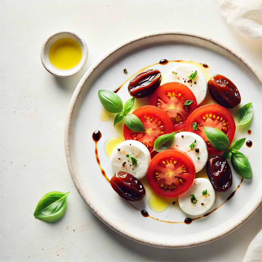 Caprese Salad with a Local Twist (Dates and Mozzarella)