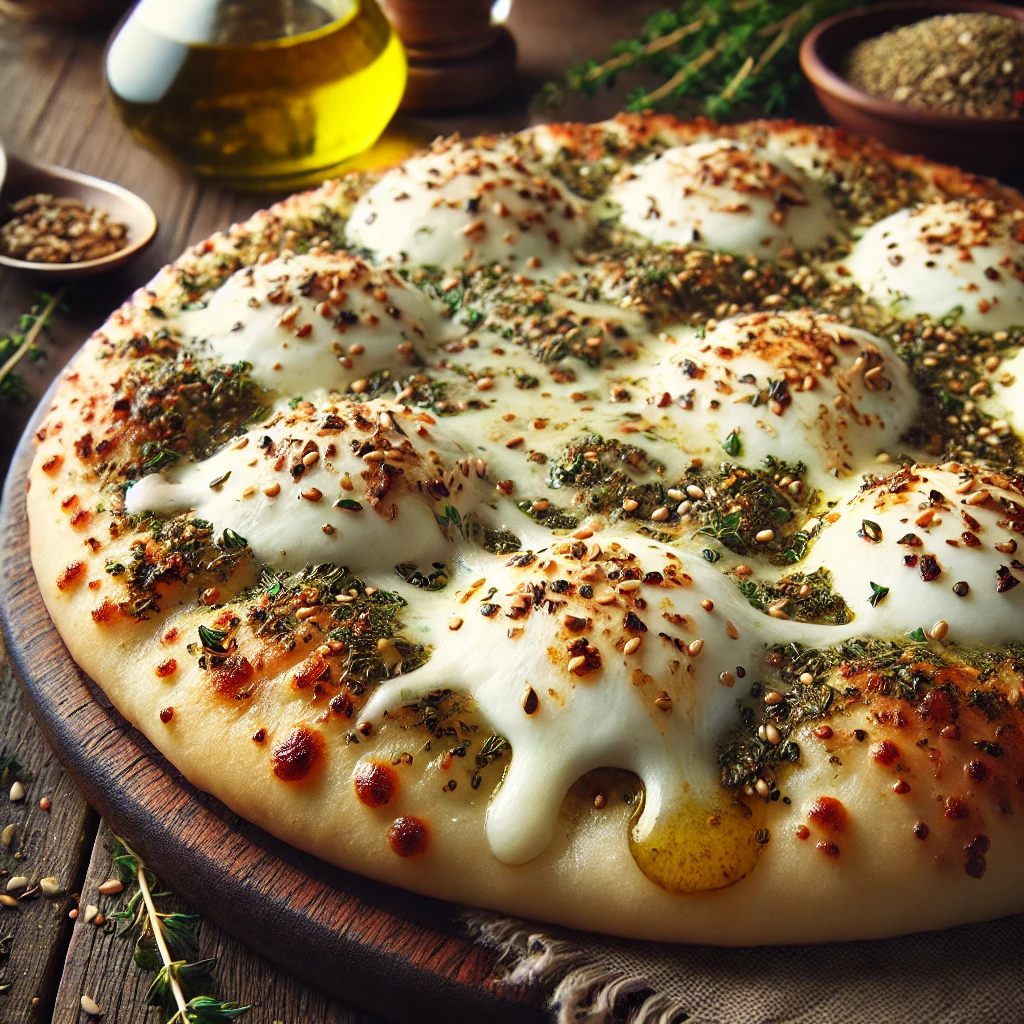 Mozzarella and Zaatar Manakish